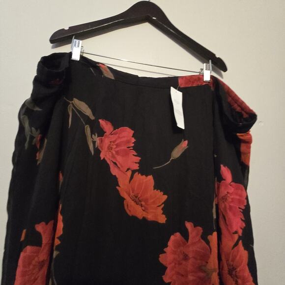 Vtg 90s Y2K Dark Floral Skirt NWT Women Plus 3X Black Red Whimsigoth Grunge Goth - Picture 11 of 15